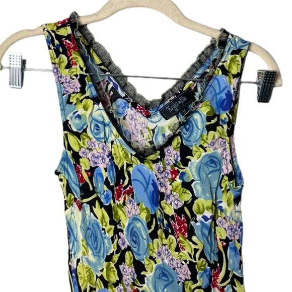 Y2k Dress Womens Medium Twyla Blu Floral Lace Colorful Whimsical 90s Fairy Midi - Picture 8 of 11